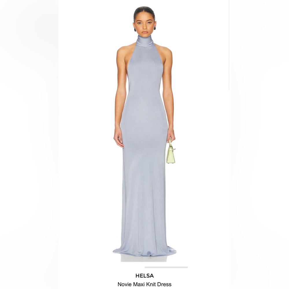 Helsa Light Blue Backless Maxi Dress